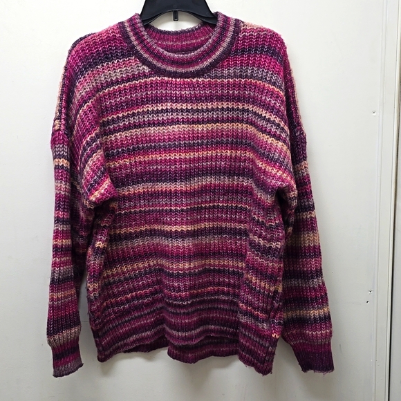 3/$15 Deal 🎉 Sonoma 🧣Striped Pink and Purple Knit Sweater - Size XL - Picture 1 of 6